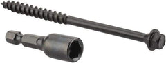 Value Collection - 1/4", 4" OAL, Hex Head Wood Screw - Steel - Industrial Tool & Supply