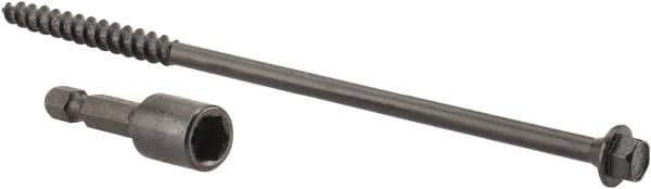 Value Collection - 1/4", 6" OAL, Hex Head Wood Screw - Steel - Industrial Tool & Supply