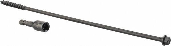 Value Collection - 1/4", 10" OAL, Hex Head Wood Screw - Steel - Industrial Tool & Supply