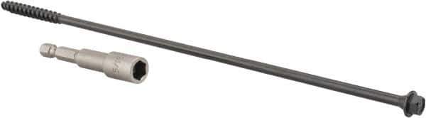 Value Collection - 1/4", 10" OAL, Hex Head Wood Screw - Steel - Industrial Tool & Supply