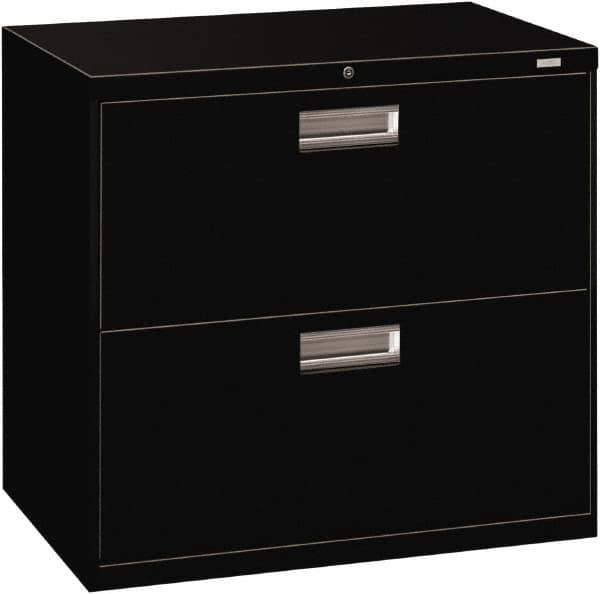Hon - 30" Wide x 28-3/8" High x 19-1/4" Deep, 2 Drawer Roll-Out - Steel, Black - Industrial Tool & Supply
