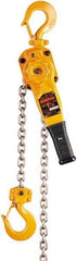 Harrington Hoist - 4,000 Lb Lifting Capacity, 20' Lift Height, Lever Hoist - Made from Chain, 59 Lb Avg Pull to Lift Rated Load, 1 Chain - Industrial Tool & Supply