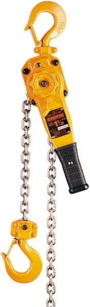 Harrington Hoist - 4,000 Lb Lifting Capacity, 5' Lift Height, Lever Hoist - Made from Chain, 59 Lb Avg Pull to Lift Rated Load, 1 Chain - Industrial Tool & Supply