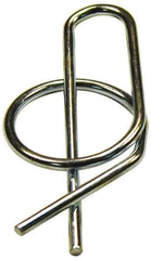Value Collection - 1/4" Shaft Diam, 0.936" Long, 0.054" Wire Diam, Locking Cotter Pin - 0.26 to 0.27" Ring Diam, RC 60-70 Spring Steel, Zinc-Plated Finish - Industrial Tool & Supply