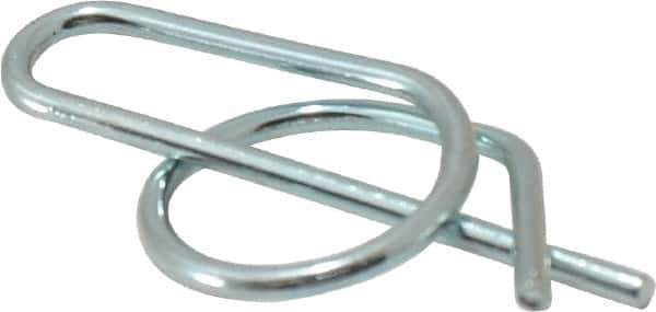 Value Collection - 1/2" Shaft Diam, 1.42" Long, 1/16" Wire Diam, Locking Cotter Pin - 0.51 to 0.52" Ring Diam, RC 60-70 Spring Steel, Zinc-Plated Finish - Industrial Tool & Supply