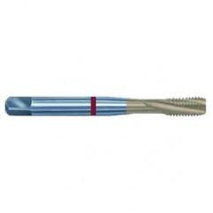 12-24 2B 3-Flute PM Cobalt Red Ring Semi-Bottoming 15 degree Spiral Flute Tap-TiN - Industrial Tool & Supply