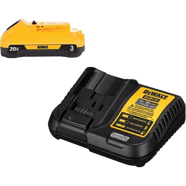 DeWALT - 20 Volt, 1 Battery Lithium-Ion Power Tool Charger - 30 min to 1 hr to Charge, 20 Volt MAX Batteries Power Source, Battery Included - Industrial Tool & Supply