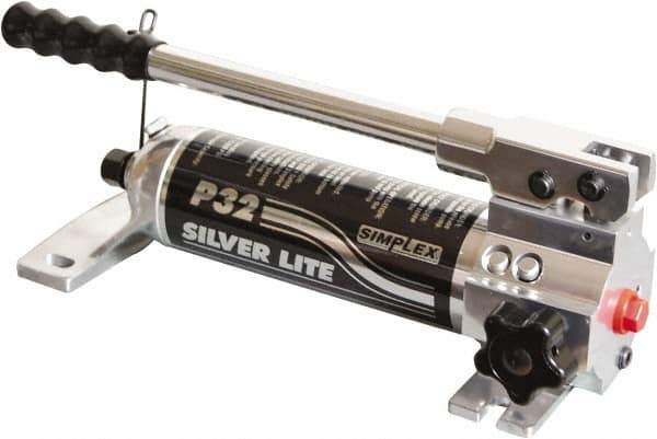 TK Simplex - 2 Stage, 3.19" Piston Diam, 3/8 NPTF, 0.43 & 0.06 Cu In Per Stroke, Manual Hydraulic Pump - 30 Cu In Reservoir, 200 psi First Stage, 10,000 psi Second Stage - Industrial Tool & Supply