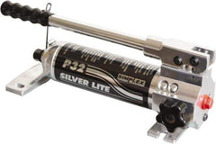 TK Simplex - 2 Stage, 3.19" Piston Diam, 3/8 NPTF, 0.43 & 0.06 Cu In Per Stroke, Manual Hydraulic Pump - 30 Cu In Reservoir, 200 psi First Stage, 10,000 psi Second Stage - Industrial Tool & Supply