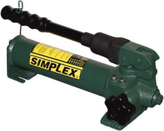 TK Simplex - 2 Stage, 1-1/2" Piston Diam, 3/8 NPTF, 0.23 & 0.06 Cu In Per Stroke, Manual Hydraulic Pump - 20 Cu In Reservoir, 200 psi First Stage, 2,850 psi Second Stage - Industrial Tool & Supply
