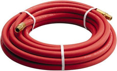 Parker - 3/8" ID x 0.656" OD 50' Long Multipurpose Air Hose - MNPT x MNPT Ends, 200 Working psi, -40 to 212°F, 1/4" Fitting, Red - Industrial Tool & Supply