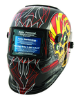 #41283 - Solar Powered Welding Helment; Black with Skull and Pipewrench Graphics - Industrial Tool & Supply