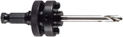 M.K. MORSE - 1-1/4 to 6" Tool Diam Compatibility, Hex Shank, High Speed Steel Integral Pilot Drill, Hole Cutting Tool Arbor - 7/16" Min Chuck, Hex Shank Cross Section, Quick-Change Attachment, For 1-1/4 to 6" Hole Saws - Industrial Tool & Supply