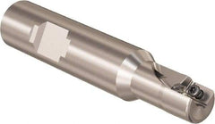 Seco - 1/2" Cut Diam, 9mm Max Depth of Cut, 5/8" Shank Diam, 58.4mm OAL, Indexable Square Shoulder Slot Milling End Mill - Weldon Shank, 90° Lead Angle, Through Coolant, Series R217.69 - Industrial Tool & Supply