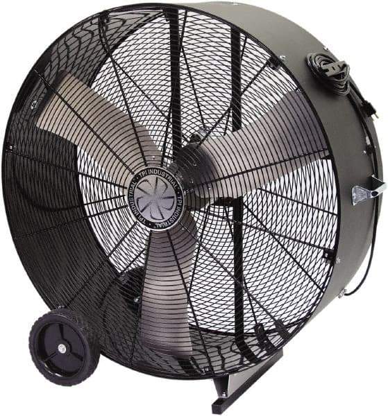 TPI - 36" Blade, Direct Drive, 1/3 hp, 6,500 & 5,400 CFM, Floor Style Blower Fan - 5.5 Amps, 120 Volts, 2 Speed, Single Phase - Industrial Tool & Supply