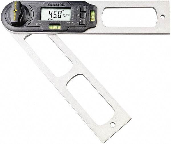 Starrett - 0.1° Resolution Combination Protractor & Inclinometer - 360° Range - Industrial Tool & Supply