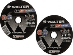 Cut-Off Wheel: 6″ Dia, 3/64″ Thick, 7/8″ Hole, Aluminum Oxide Reinforced, 60 Grit, 10200 Max RPM, Use with Angle Grinders