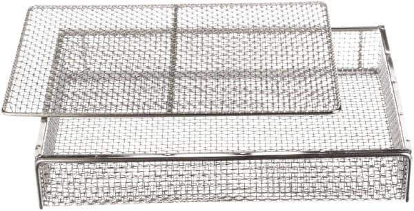 Marlin Steel Wire Products - 11" Deep, Rectangular Stainless Steel Mesh Basket - 16" Wide x 3" High - Industrial Tool & Supply