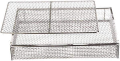 Marlin Steel Wire Products - 11" Deep, Rectangular Stainless Steel Mesh Basket - 16" Wide x 3" High - Industrial Tool & Supply