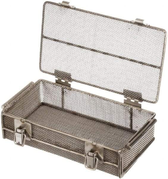 Marlin Steel Wire Products - 5-5/8" Deep, Rectangular Stainless Steel Mesh Basket - 11" Wide x 3-1/8" High - Industrial Tool & Supply