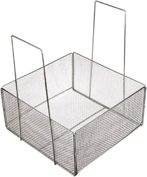 Marlin Steel Wire Products - 18" Deep, Rectangular Stainless Steel Mesh Basket - 18" Wide x 9" High - Industrial Tool & Supply