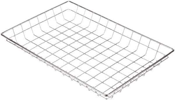 Marlin Steel Wire Products - 12" Deep, Rectangular Steel Wire Basket - 18" Wide x 2" High - Industrial Tool & Supply