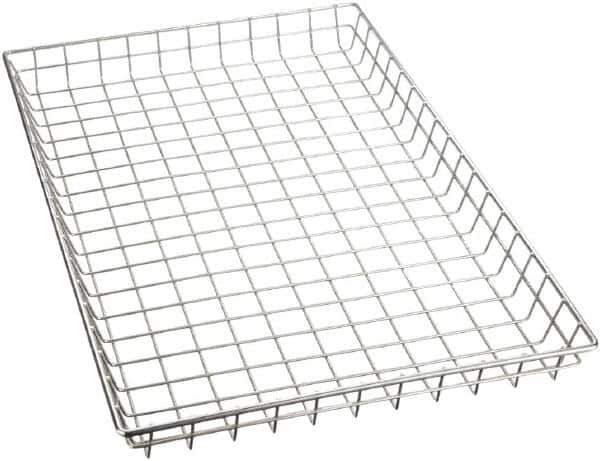 Marlin Steel Wire Products - 16" Deep, Rectangular Steel Wire Basket - 26" Wide x 2" High - Industrial Tool & Supply