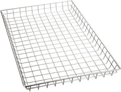 Marlin Steel Wire Products - 16" Deep, Rectangular Steel Wire Basket - 26" Wide x 2" High - Industrial Tool & Supply