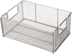Marlin Steel Wire Products - 10" Deep, Rectangular Stainless Steel Wire Basket - 14" Wide x 6" High - Industrial Tool & Supply