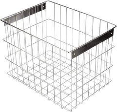 Marlin Steel Wire Products - 16-1/2" Deep, Rectangular Stainless Steel Wire Basket - 11-3/4" Wide x 12-1/4" High - Industrial Tool & Supply