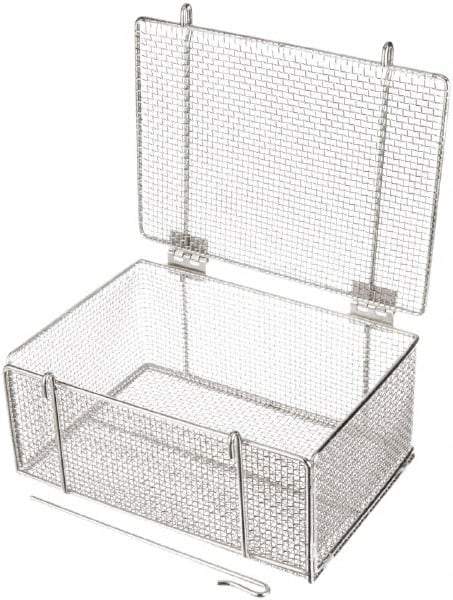 Marlin Steel Wire Products - 10" Deep, Rectangular Stainless Steel Wire Basket - 14" Wide x 6-9/16" High - Industrial Tool & Supply