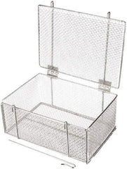 Marlin Steel Wire Products - 10" Deep, Rectangular Stainless Steel Wire Basket - 14" Wide x 6-9/16" High - Industrial Tool & Supply