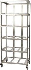 Marlin Steel Wire Products - 21-21/32" Wide x 28-1/2" Long x 12-1/4" High Storage Rack Cart - 5 Shelf, 5 Slot, Stainless Steel, 4 Swivel Casters - Industrial Tool & Supply