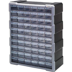 Quantum Storage - 60 Drawer, Small Parts Drawer Cabinet System - 18-3/4" Deep x 6-1/4" Wide x 15" High - Industrial Tool & Supply