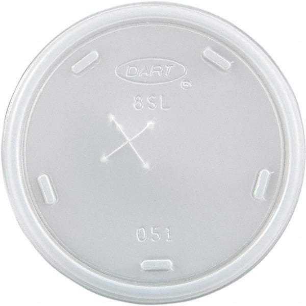 DART - Plastic Cold Cup Lids, Fits 8-9 oz Cups - Translucent - Industrial Tool & Supply