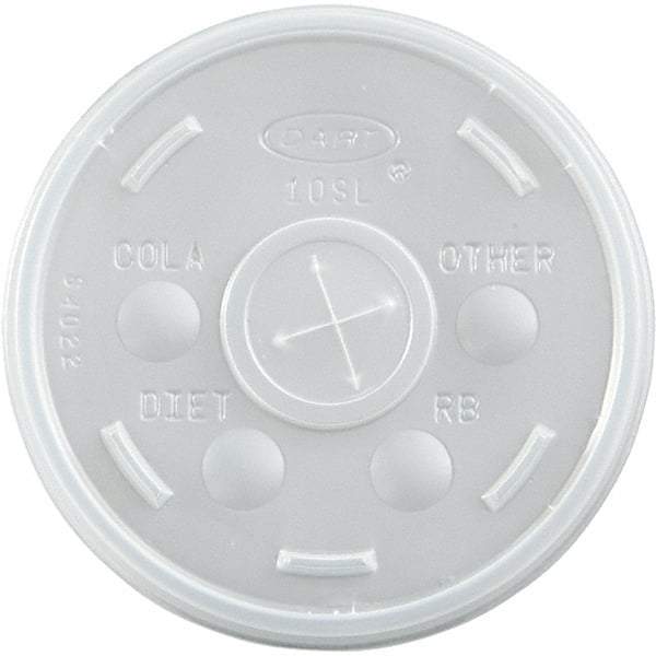 DART - Plastic Cold Cup Lids, 10 oz - Translucent - Industrial Tool & Supply