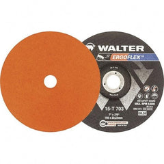 WALTER Surface Technologies - 36 Grit, 5" Disc Diam, 7/8" Center Hole, Type 29 Ceramic Flap Disc - 12,200 Max RPM, Fiber Backing, Arbor Attaching System, Coated - Industrial Tool & Supply