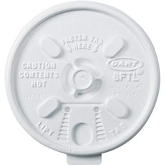 DART - Plastic Hot Cup Lids, 6-10 oz Cups - White - Industrial Tool & Supply