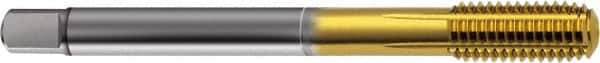 Guhring - M8x1.25 Metric 6HX D9/D10 Thread Limit Semi-Bottoming Thread Forming Tap - Cobalt, TiN Finish, 90mm OAL, Right Hand Thread, Series 923 - Exact Industrial Supply