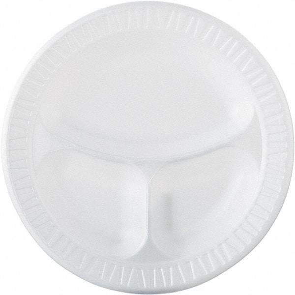DART - Dart Famous Service Dinnerware, 3-Compartment Plate, 10 1/4" - White - Industrial Tool & Supply