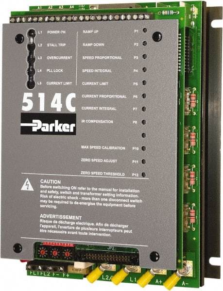 Parker - Single Phase, 110-480V +/-10% Volt, 1-1/2 hp, Analog Isolated Converter - 3-1/2" Wide x 6.3" Deep x 9" High, IP00 - Industrial Tool & Supply