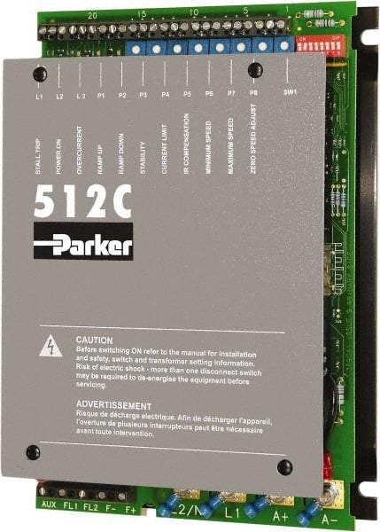 Parker - Single Phase, 110-480V +/-10% Volt, 1-1/2 hp, Analog Isolated Converter - 3-1/2" Wide x 6.3" Deep x 9" High, IP00 - Industrial Tool & Supply