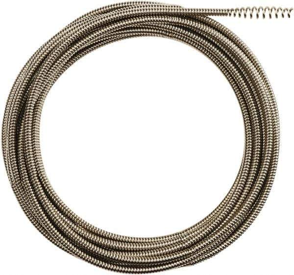 Milwaukee Tool - 5/16" x 25' Drain Cleaning Machine Cable - Inner Core Bulb Auger, 1-1/4" to 2-1/2" Pipe, Use with Milwaukee M18 Drain Snakes - Industrial Tool & Supply