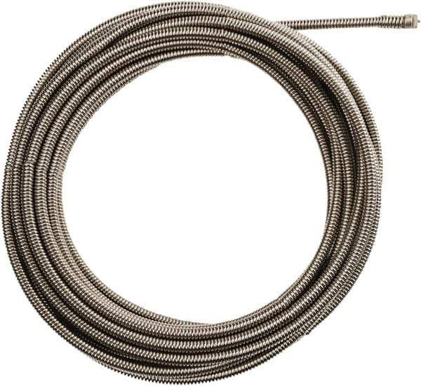 Milwaukee Tool - 3/8" x 25' Drain Cleaning Machine Cable - Inner Core, 1-1/4" to 2-1/2" Pipe, Use with Milwaukee M18 Drain Snakes - Industrial Tool & Supply