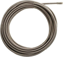 Milwaukee Tool - 3/8" x 25' Drain Cleaning Machine Cable - Inner Core, 1-1/4" to 2-1/2" Pipe, Use with Milwaukee M18 Drain Snakes - Industrial Tool & Supply