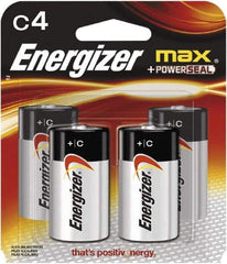 Energizer - Size C, Alkaline, Standard Battery - 1.5 Volts - Industrial Tool & Supply