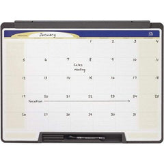 Quartet - 18" High x 24" Wide Magnetic Dry Erase Calendar - Melamine, Includes Accessory Tray/Rail & Dry-Erase Marker - Industrial Tool & Supply