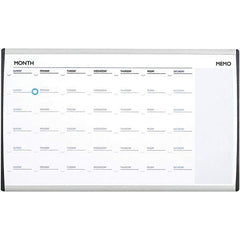 Quartet - 18" High x 30" Wide Magnetic Dry Erase Calendar - Steel, Includes Mounting Kit - Industrial Tool & Supply