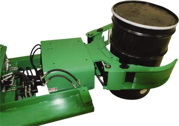 Valley Craft - 2,000 Lb Load Capacity, 30, 55 & 85 Gal Forklift Drum Rotator - Steel Wheels - Industrial Tool & Supply