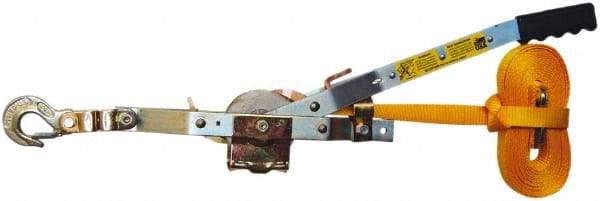 Maasdam - 2,000 Lb Lifting Capacity, 10' Lift Height, Strap Hoist - Made from Strap - Industrial Tool & Supply